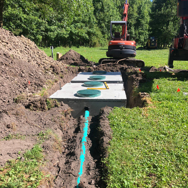 New septic system being installed